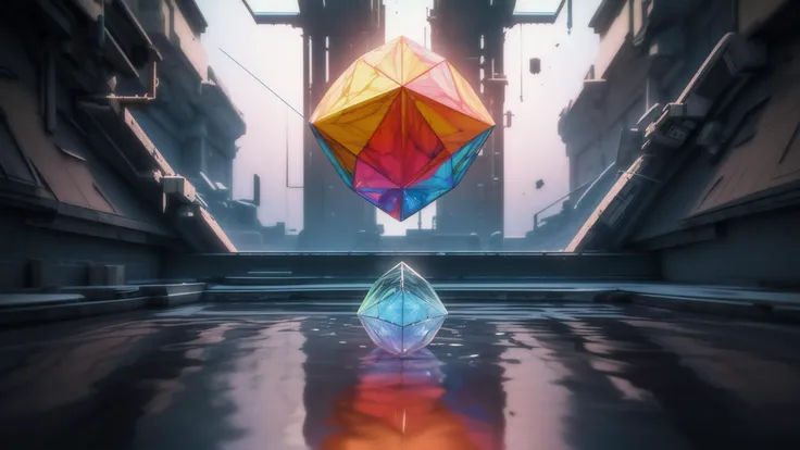 (high quality, best quality, highres, masterpiece:1.2), (realistic, realism, extreme detail, intricate detail, reflections, refraction:1.2), (glitch, glitchy, glitched:1.1), (symmetrical isocahedron floating:1.3), (angelic stripclub:1.1), (dapper violent explosion:1.3),