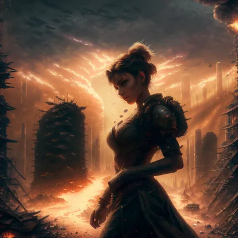 (extremely detailed CG unity 8k wallpaper, hasselblad award winner), <lora:InfernalAIv8:1>, beautiful detailed photo of a female, beautiful mature girl in the postapocalyptic ruins, NCR courier uniform from Fallout New Vegas, disdain and angry, serious look, (postapocalyptic city background), (Fallout postapocalypse style), (close up), cinematic lighting, ambient soft lighting, dramatic lighting, diffused soft lighting, (detailed background with ruined city:1.4), (futuristic destroyed city from Fallout), elite, rich, highly detailed, intricate, small breasts, 8k HD, full body 8k render, photorealistic digital art trending on Artstation 8k HD high definition detailed realistic, masterpiece, high quality, sharp focus, hdr, cinema shot, trending on ArtStation, Intricate, High Detail, Sharp focus, dramatic, photorealistic painting art by midjourney