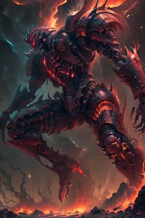 (masterpiece, top quality, best quality, official art, beautiful and aesthetic:1.2),(1man with full armor:1.3),neon lighting, (vibrant glow:1.2), extreme detailed,colorful,highest detailed ((ultra-detailed)), (highly detailed CG illustration),cinematic light,solo,(machine made joints:1.2),((machanical limbs)),(blood vessels connected to tubes),(character focus),science fiction,1nf3rnalAI, <lora:kCyborgAnimal:1>