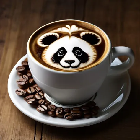<lora:Latte_Art:1>panda,Masterpiece,best quality,coffee cup,