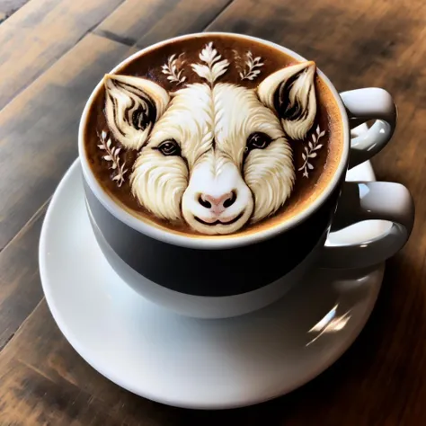 <lora:Latte_Art:1>Goat