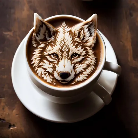<lora:Latte_Art:1>wolf