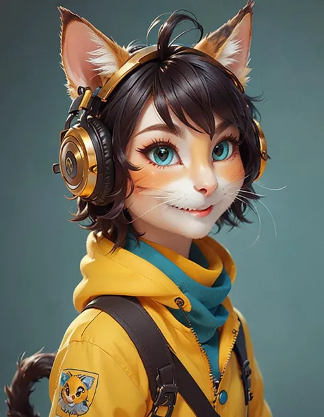 cat seahorse fursona wearing headphones, autistic bisexual graphic designer and musician, attractive androgynous humanoid, coherent detailed character design, weirdcore voidpunk digital art by artgerm, louis wain, wlop, furaffinity, cgsociety, trending on deviantart, Mimicking the walk of a penguin <lora:happy_dora_notrigger_v42:1>