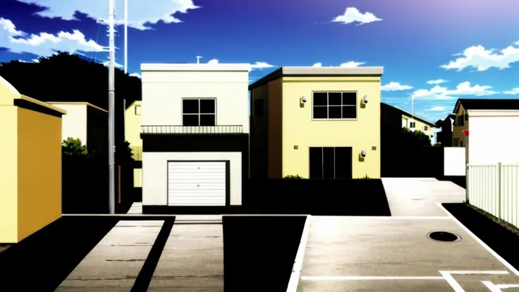 masterpiece,best quality,street,house,monogatari_style,<lora:wuyu_style-000055:0.8>