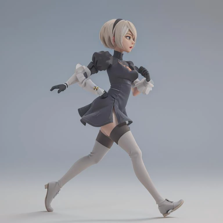 full body, detail body, from side, running, <lora:Eternal2Bv2:1>, 2b,