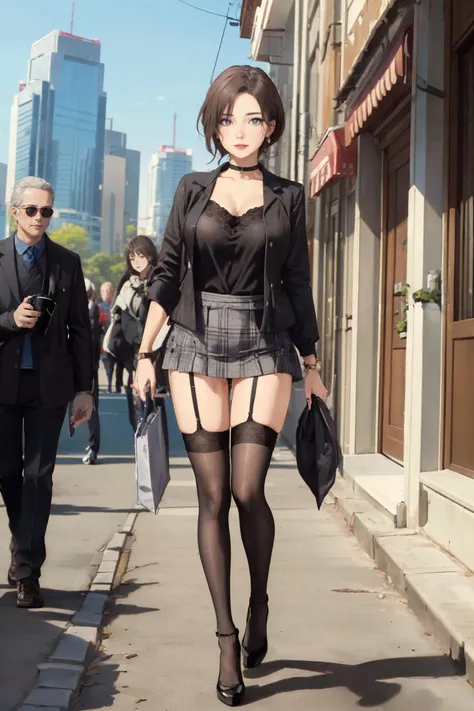 (masterpiece:1.3), (best quality:1.2), (intricate detailed:1.2), (hyperrealistic:1.2), highly detailed, illustration, absurd res, perspective, highly detailed, detailed background, background blur, focus, a japanese woman walking in the city, buildings, plants, milf, mature woman, 1girl, intricately detailed full body, smile, mixed korean, short hair, dark hair, (big breasts:1.2), perfect hands, detailed fingers, beautiful detailed eyes, purple eyes, perfect eyes, seductive eyes, earrings, (casual outfit:1.2), jacket, turtle neck sweater, skirt, black choker, high heels, looking at the viewer, from front,
<lora:envy_betterhands_beta2:1.5>, <lora:edg_hentaiLingerie_v10:1:clothing>, wearing edgHL, edgHL, hentai_lingerie, gigantic breasts, high heels, stockings, garter belt, <lora:dramaticgecko_yukinoshita_v10:0.7>, yukinoshitaMother,