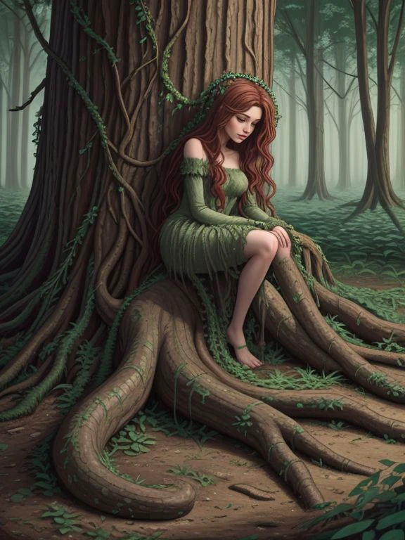 <lora:LCM_LoRA_Weights_SD15:1>
Forest Dryad, tree roots, many vines, snake hair,