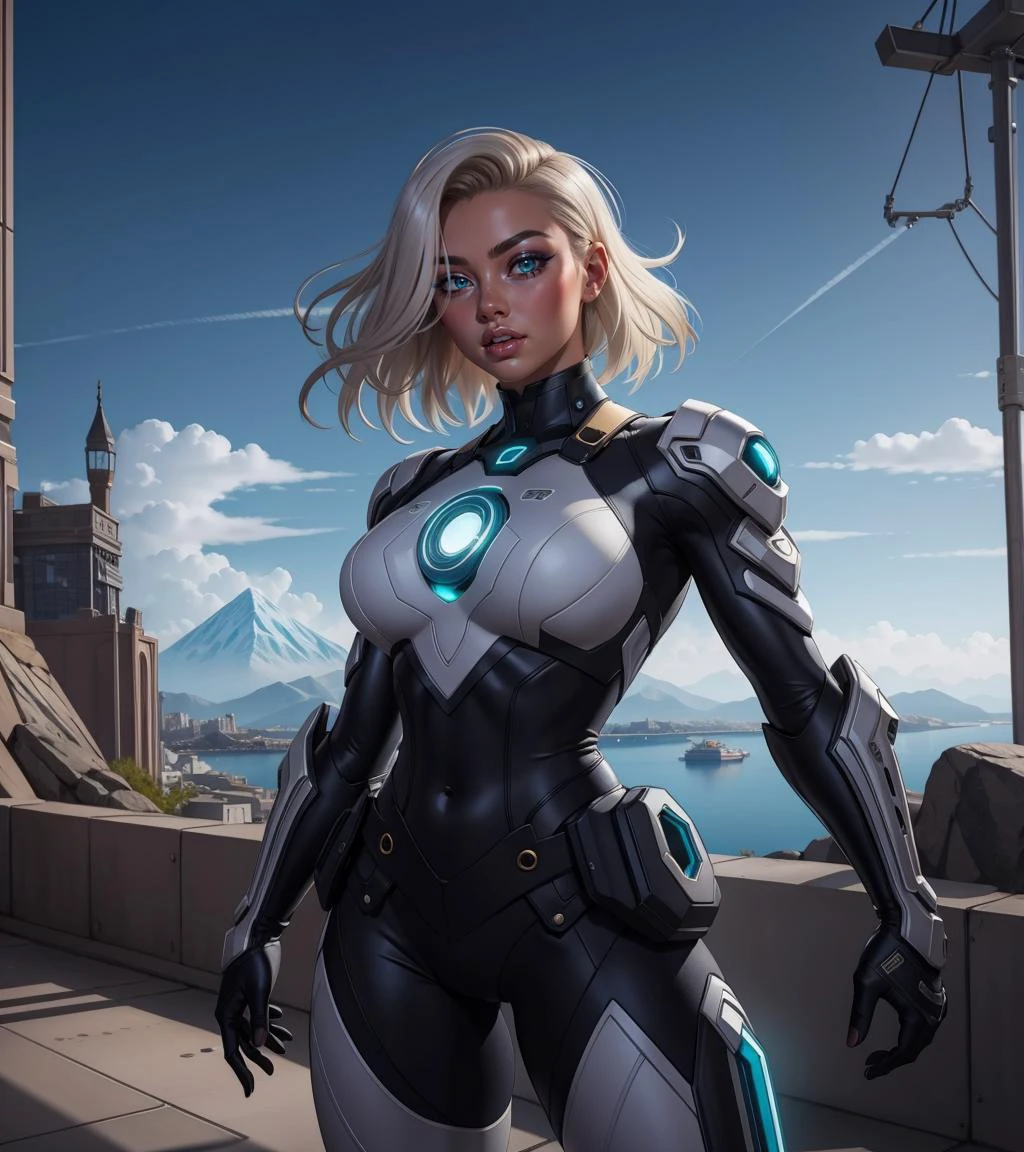 1girl, platinum blonde hair, medium hair, hair over one eye, aqua eyes, dynamic pose, variations,
solarpunk, retrofuturism, scenery,
masterpiece, best quality, <lora:muscle_slider_v1:1.5> <lora:age_slider_v6:-1> <lora:backlight_slider_v10:-1>