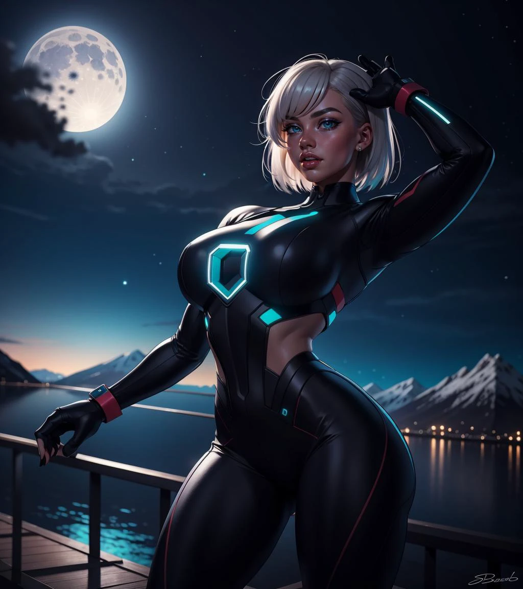 1girl, platinum blonde hair, medium hair, bangs, aqua eyes, dynamic pose, variations,
solarpunk, retrofuturism, scenery, night, night sky,
masterpiece, best quality, <lora:muscle_slider_v1:1.5> <lora:age_slider_v6:-1> <lora:backlight_slider_v10:-1>