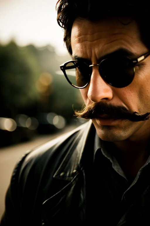 cinematic still 1man,sunglasses,funny moustache,<lora:OverallDetail:1>, . emotional, harmonious, vignette, highly detailed, high budget, bokeh, cinemascope, moody, epic, gorgeous, film grain, grainy