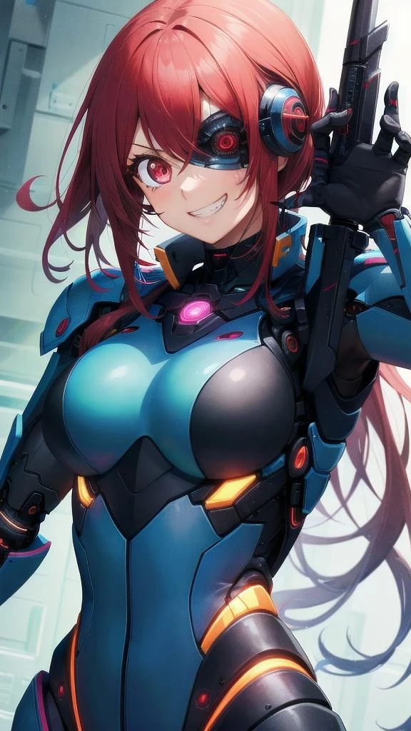 masterpiece,
1girl, upper body,
cyborg eye, <lora:cyborg _eye_v1.0:1>
battle, weapon, grin,