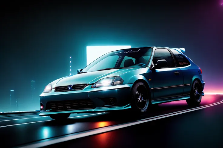 (CIVIC6),in cyber dystopia art, outer space, vanishing point, super highway, high speed, digital render, digital painting, beeple, realistic, 4k, race track in space, rendered in unreal engine, photorealistic, 8k uhd, dslr, soft lighting, high quality, film grain, Fujifilm XT3, <lora:CIVIC6:0.8>
