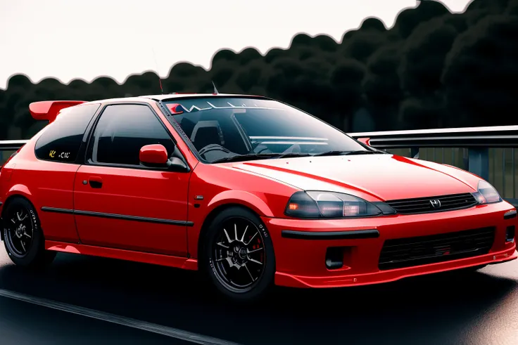 (CIVIC6), A rallye car race, in the city, rendered in unreal engine, photorealistic, 8k uhd, dslr, soft lighting, high quality, film grain, Fujifilm XT3, <lora:CIVIC6:0.8>
