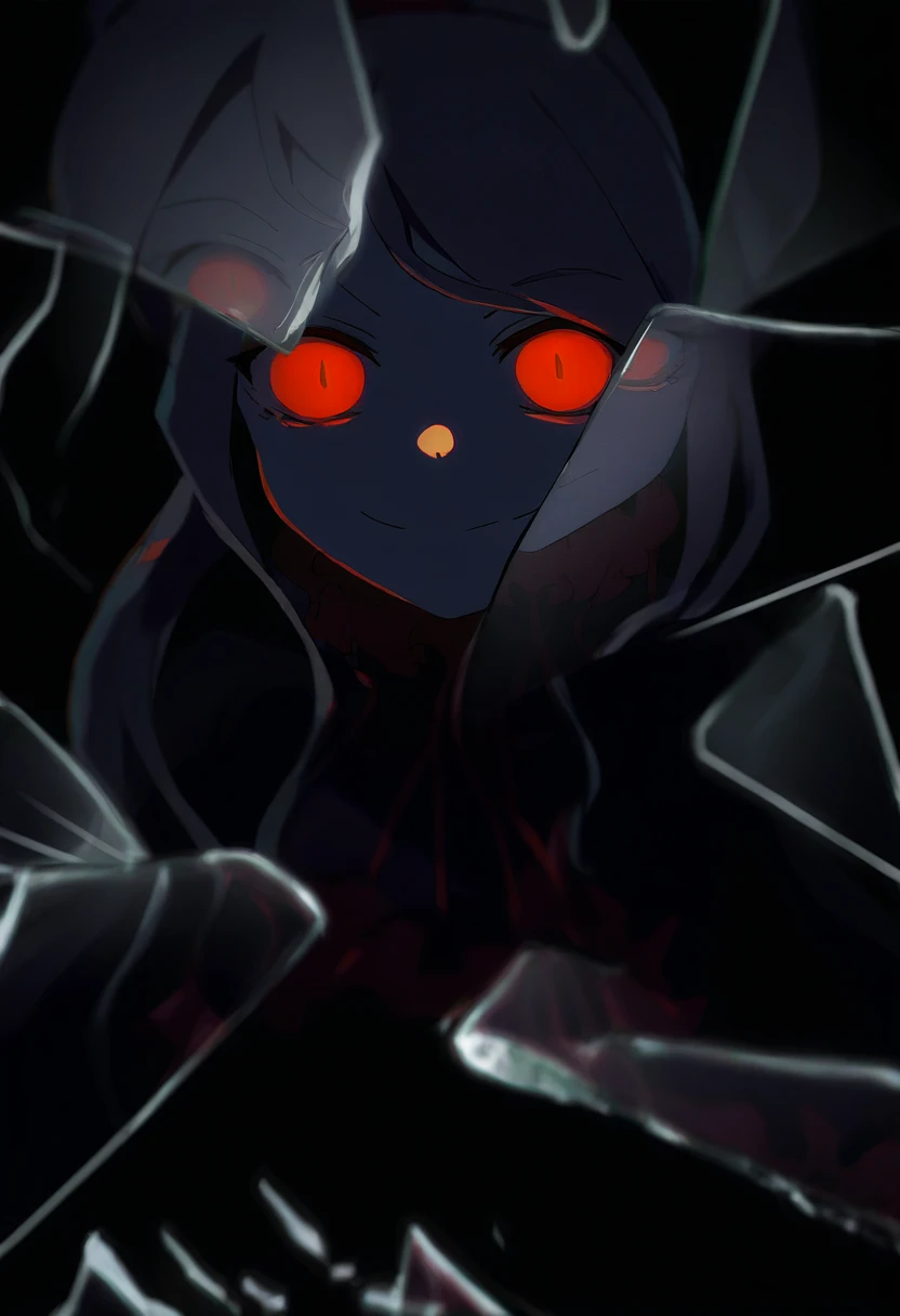 score_9, score_8_up, score_7_up, score_6_up, score_5_up, score_4_up, BREAK, source_cartoon, source_anime,
1girl, shalltear, grey hair, long hair, ponytail, red eyes, bow, black dress, frilled dress, long sleeves, fang, (glowing eyes:0.5)
upper body, smile, looking at viewer, solo, incrsxlbrkngls, broken glass, reflection <lora:ShalltearXL:1> <lora:BreakingGlassXLPDCAME:1>