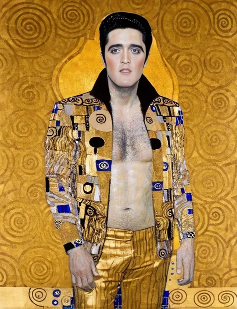 elvis presley <lora:Gustav_Klimt_XL_kk:1> klimt