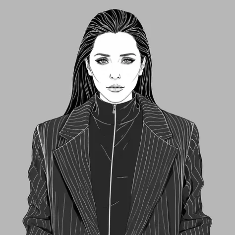 ((90s Anime style illustrattion)) drawing of a face of woman wearing a long matrix coat,2D, <lora:eliolsen_v4_xl_4_standard_wo_cap_merger_31_45_86_03_03_04:1>