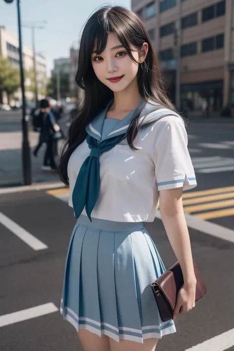 ltra-detailed,highly detailed,best quality,masterpiece,illustration,realistic,photorealistic,
1girl, solo, cosplay,
kitauji high school uniform,
looking at viewer, smile, standing, cowboy shot,
<lora:kitauji high school uniform_v2_02:0.6>