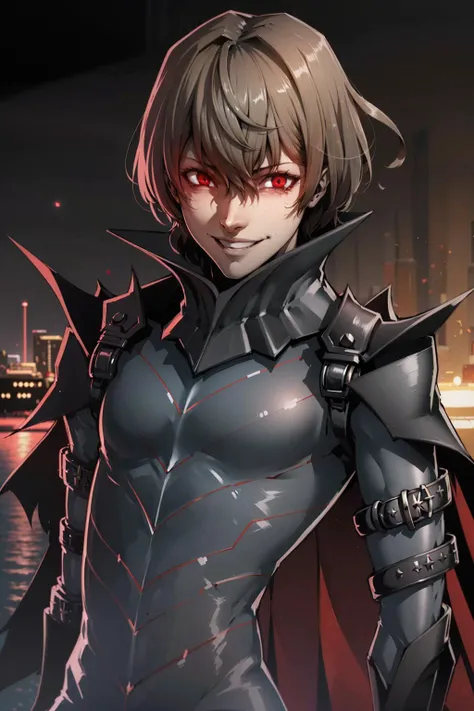 8k,best quality,ultra high res,cowboy shot,<lora:GStyle:1:lbw=ALLOUT>,
BREAK
<lora:Akechi_Fp:1>,1boy,akechids,bodysuit,armor,torn cape,striped,gauntlets,
<lora:edgGesugao:0.8:lbw=FACE>,edgGesugao,sadistic smile,evil smile,edgGesugao facial expression,crazy_smile,
inside engine room on a cruise ship,dimlightting,
<lora:NSFWFilter:-2>,
