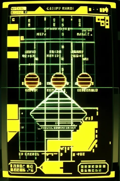 a computer generated image of a computer network with a ball on top of it and a barcode on the bottom of the image, Beeple, game art, computer graphics, computer art
 , cyber_ui