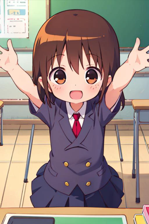 masterpiece, best quality,ultra detail, 1girl,happy ,from above, long hair, <lora:GoodHands-vanilla:0.7>,petite,girl,yasuna oribe <lora:yasuna-killmebaby:0.7>,classroom,open mouth,smile,active pose,roar of laughter