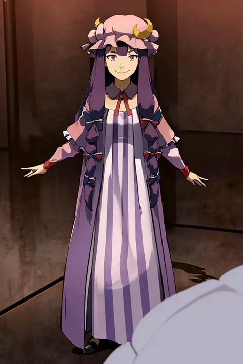 the last airbender <lora:the_last_airbender_offset:1.2> ,
patchouli knowledge, 1girl, dress, (purple hair, purple eyes:1), long hair, mob cap, crescent hat ornament, ribbon, dress, <lora:patchouli:0.9>, smile,