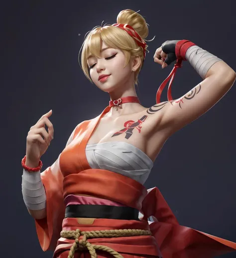 A woman wearing red and black clothes making a peace sign, Fighting Pose, fighT-pose, martial arT-pose, in a Fighting Pose, fighter pose, T-pose, T-pose, t - pose, kasumi arimura style 3/4, fighting game character, Portrait of Chun-Li, Inspired by Liao Zhijun