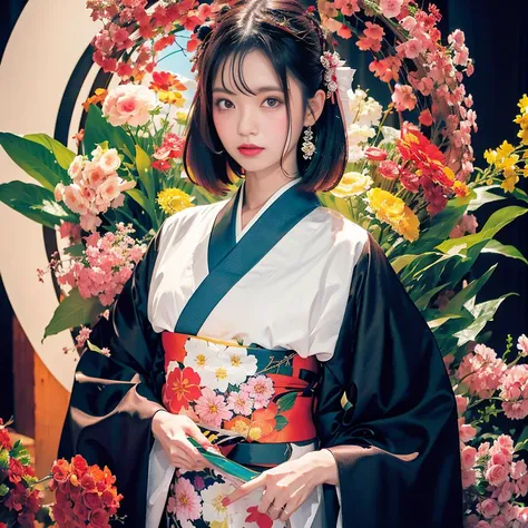 sheg,a woman in a kimono standing in front of a large flower arrangement, anime style
<lora:anySheg_v10:0.9>, beautiful woman, ((solo)), ((1girl)), best quality, ultra high res, 8K, masterpiece, sharp focus, clear gaze