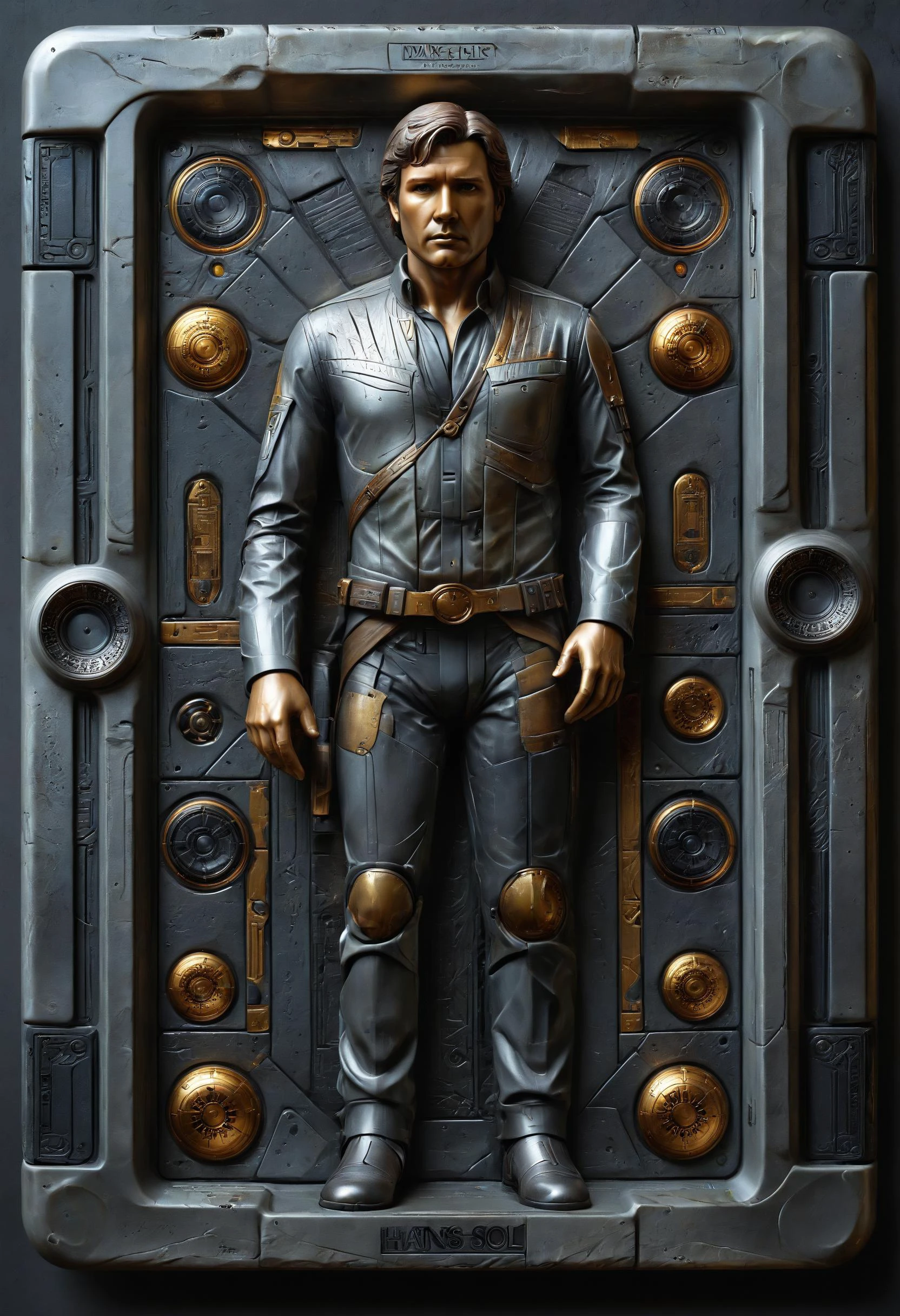Hans Solo in carbonite, tablet
<lora:artfullyENGRAVED_SDXL_V1:0.3> <lora:dvr-frft:0.8> dvr-frft
