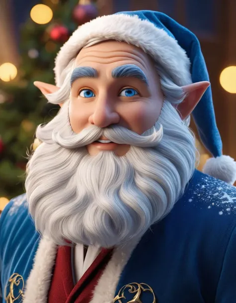 ((blue_Epoch_Elves_male, ((blue skin tone:1.6)), Christmas_Santa, Santa attire)) (RAW, 8k ultra hd, hdr 10+), (masterpiece:1.2), ((best_quality:1.2)), blue_big_happy_eyes, happy chubby face, photorealistic, photograph, highly detailed, sharp focus, 8k, photorealism, detailed, kodak portra 400 film, solo, intricate, highly detailed, smooth, sharp focus, epic scale, Epic, stunning, sharp focus, soft lighting, 8k, ((half body shot:1.1))