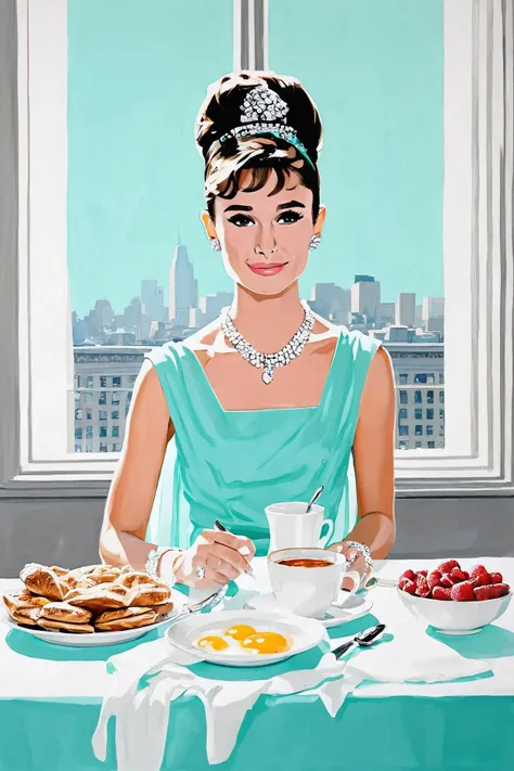 (art by Rebecca Sugar:0.7) , Proud, Discouraged "And I said, 'What about breakfast at Tiffany's?'", surrounded by ethereal color