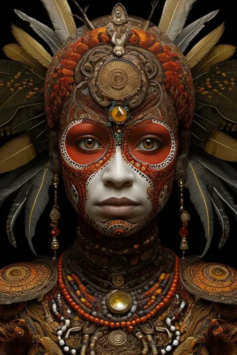 Tribal style Hyperrealistic art Wonderful, intricate, (colorful), (a superb Art Brut Decollage art, Lycanthropic Phoenix),ethereal neural network organism, divine cyborg dragon:2 girl:0.3, ginger:0.5 biomorph, glass skeleton, skinless:3, anatomical face, biomechanical details, (white and iridescent colors:1.1) bright colors, ,   (in a wonderful place), (High quality, Highly detailed, Sharp focus, 8K UHD, Hasselblad H5D-200c, Art photography) . Extremely high-resolution details, photographic, realism pushed to extreme, fine texture, incredibly lifelike <lora:add-detail-xl:1> style of vermeer . Indigenous, ethnic, traditional patterns, bold, natural colors, highly detailed