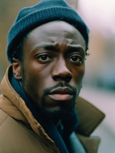 cinematic photo photograph, Kodak portra 800, Omar Little . 35mm photograph, film, bokeh, professional, 4k, highly detailed, a look of shock
