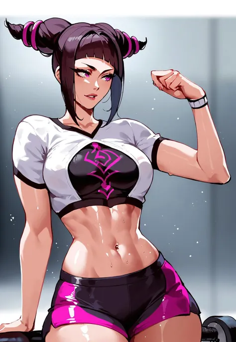 A closeup of a woman and some other poses, front side and back poses, concept art, character content art,1girl, highres, sharp focus, pixiv masterpiece, ((intricate details)), highly detailed, highly detailed exquisite fanart, commission for high resolution, one eye, detailed eyes, pale skin, fair skin, short hair, black hair, cat eyes, eyes with cat pupil, muscular!,abdomen, pointy ear, vampire, costume: sportswear, yoga pants, calvin clein style sports bra, neckline, revealing neckline, joy ride style, ilya kuvshinov,Anime Moe Artstyle, female anime character, anime character,