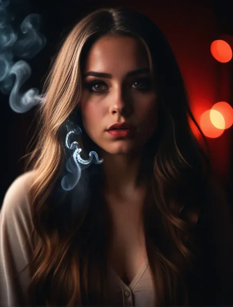 woman, long brown hair, wavy hair, wild hair, emphasized-details, smoke, ciginmouth, cinematic, face, close-up
<lora:ciginmouth:0.5>