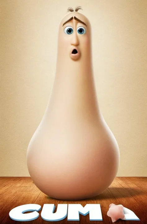 Poster of a Rated-R Pixar Movieed "CUM", Pixar Animation, Sperm Figure