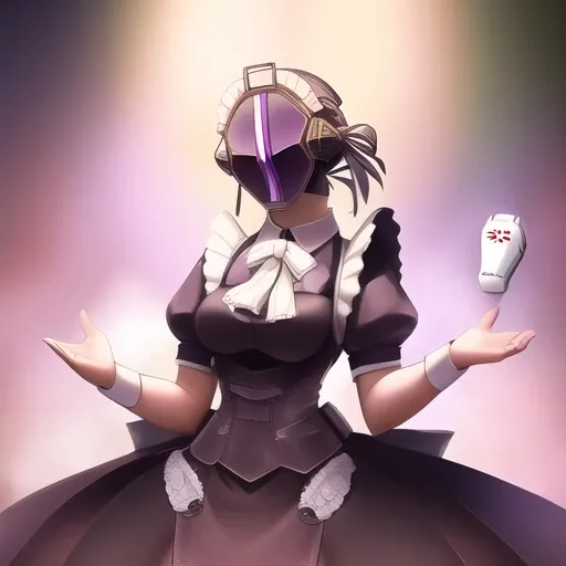 ((<lora:bondrewd:0.98>, bdsks, mask, white whistle, )) in a maid costume