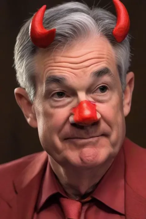 <lora:PE_JPOW:0.8> PEJPOW, jerome powell,
as devil,hornse, red skin