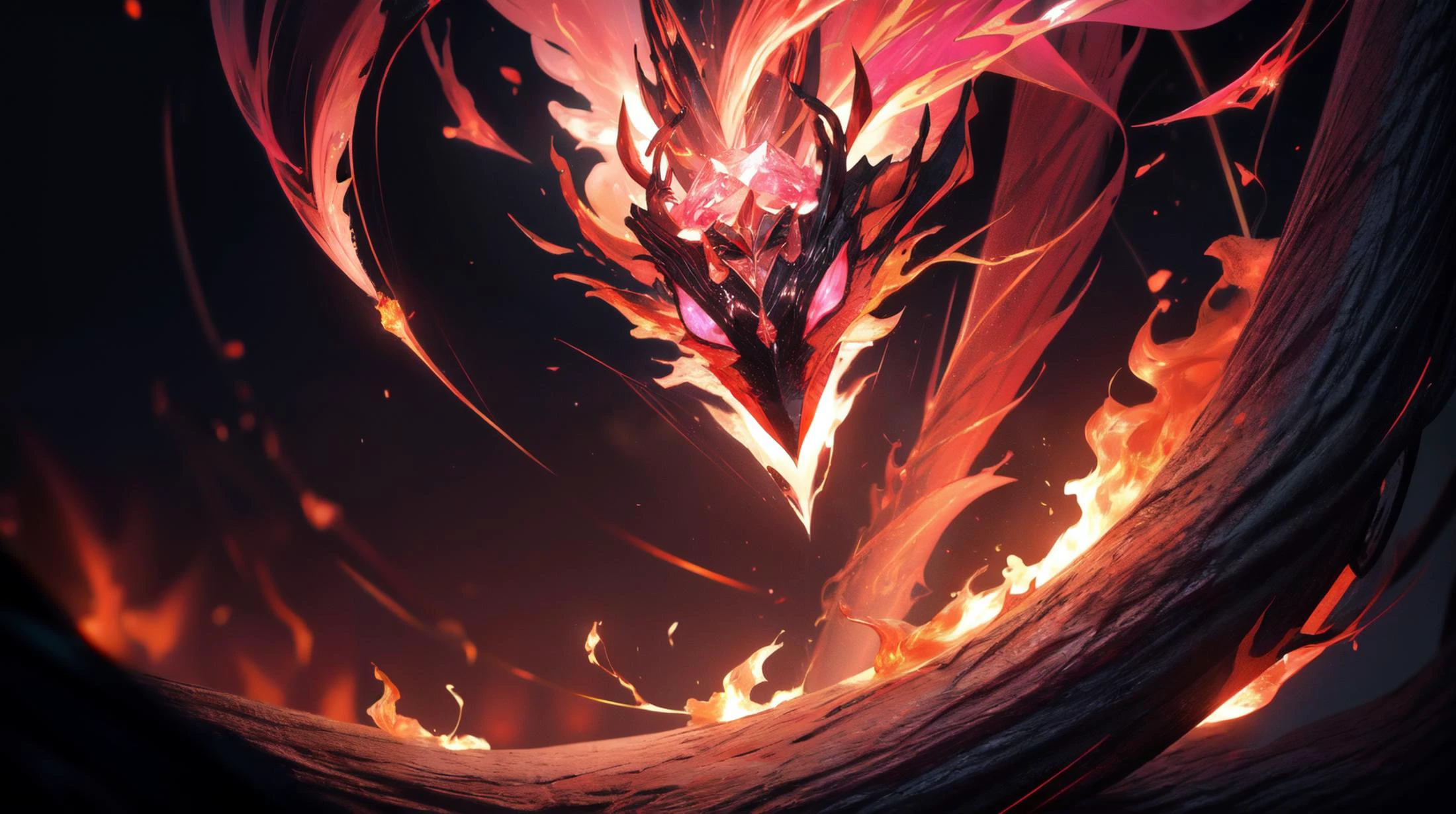 (masterpiece, best quality, fullscreen), [(full body:0.9)::0.2] portrait (photo of a Unrivaled fire [magical being:creature:0.2]:1.4), <lora:EYES Glowing_eyes_portrait:0.7>, (Haunting:0.9), (red glowing markings Incandescent skin:1.3), (Flame Projection), (Spider body shape:1), (Snake head:1.1), (several Padded Appendages:1.3), <lora:EFFECT r1ge - AnimeRage:0.2> (r1ge:1.1), <lora:deamonXP_v1.1:0.5>, (fiery Fierce background:1), (Spotlight), (Morganite Pink Minimalist Lighting lighting:1.5), , , , (look at the viewer:1), ,<lora:LIGHT nLoRA:0.5> dark theme, <lora:QUALITY add_detail:0.4>, (Full body Shot, Shallow Focus Shot, Low Angle Shot:[1.2:0.5:0.1]), heavily detailed, , , (sharp focus), <lora:EFFECT Magic card fakemtg_label:1> fakemtg, (no humans), emely detailed, 1 Sheet, 4K, trending on DeviantArt, trending on ArtStation, high quality, Dribbble, dof, hyperrealistic, dof, 4k HDR, octane render, unreal engine 5, 8k, HD