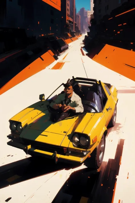 1  man  driving
( methurlant,  Syd Mead,   )
 <lora:add_detail:1> <lora:methurlant:1>