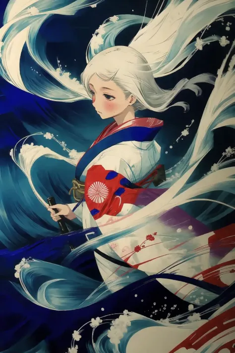 1girl
detailed face
kimono
wind
water
abstract flow
Miho Hirano
