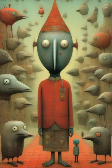 <lora:Shaun Tan Style:1>Shaun Tan Style - shaun tan style illustration indian graphic novel surreal
