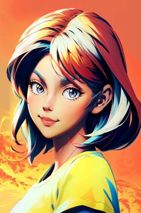 one girl, slight smile, cute face, T-shirt, shorts, delicate shades of color <lora:add_detail:0.6> <lora:GoodHands-vanilla:0.7> <lora:FireAI:1>