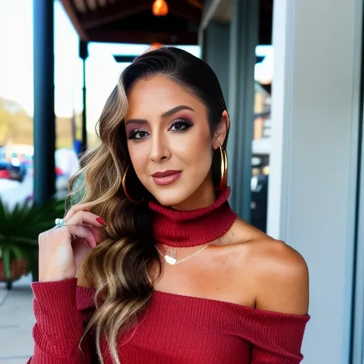 piercing eyes, looking straight, a 20 year old cute BrittBaker very happy, wearing an off-shoulder sweater, choker, closeup portrait, in a outdoor cafe in 2015, afternoon light, <lora:BrittBaker:0.8>