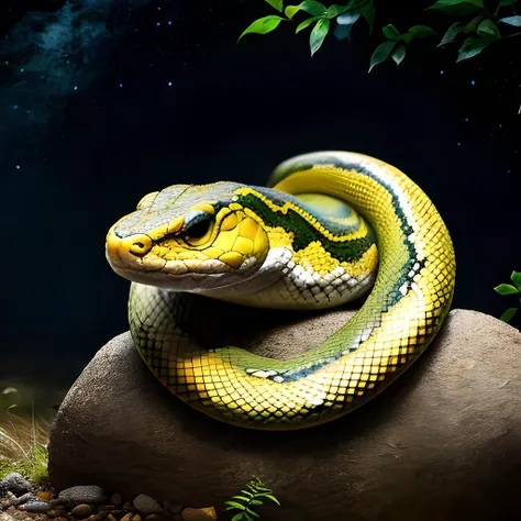 Best quality, masterpiece, ultra high res, a little cute snake