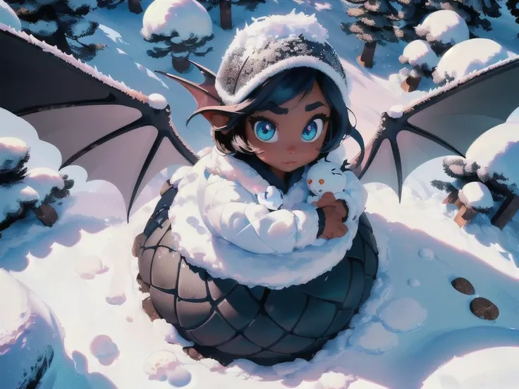(Style: Disney, pixar Style, 3d, cartoon, photo, cinematic Lighting, trending on artstation, ((high quality:1.2, masterpiece:1.2)), (8k resolution), high details, incredibly absurdres, color connection, colorized, colorful, looking at viewer, (above shot. from above), solo focus, kawaii),
A black..cute..( dragon:1.2)..hatching..(can't be this cute:1.2),
(babygon: (cute big eyes:1.2), (wings:1.2), (scales:1.1)),
(Backround: (snow..pine tree..winter wonderland), (epic realism, hdr, intricate details, hyper detailed, cinematic)),