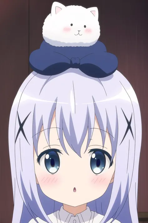 <lora:Gochuumon_kafuu chino _v2:0.7> kafuu chino, tippy on head, 8k, masterpiece, absurdres, anime,(daigaku jitome:1.2),