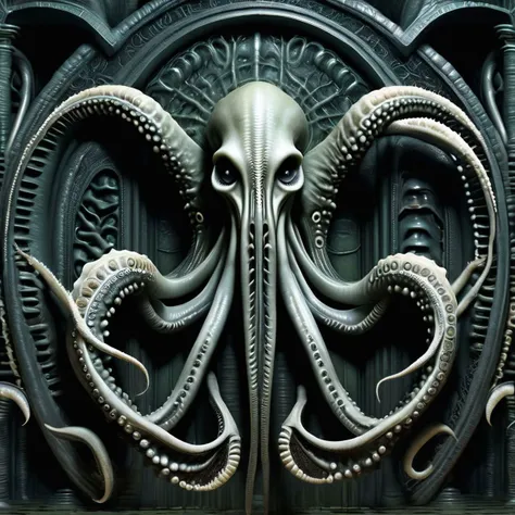 GigerCraft,GigerCraft Woman,<lora:GCXL_FP16:1.00>, sororoity sisters dared into being cultists. univeristy co-eds performing a successful ritual summoning of Cthulhu (A monster of vaguely anthropoid outline, but with an octopus-like head whose face was a mass of feelers, a scaly, rubbery-looking body, prodigious claws on hind and fore feet, and long, narrow wings behind.), inspired by Lovecraft, drawn by Giger, 2020s sorority basement, highly detailed, realistic, cute undergraduates (20 years old, perky breasts, college students, latex), occult summoning circle (chalk signs, occult symbols)