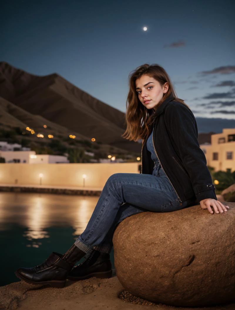 Photo, 1girl , tv_Trixie_Talbot_MXAI
BREAK
, sad expression, wearing a winter coat, wearing winter pants, wearing winter boots, sitting on a rock by a frozen mountain lake, midnight, moonlight, shot from the side, PA7_Portrait-FL
BREAK