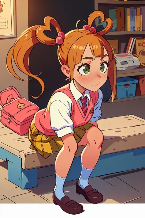 (masterpiece, best quality), 1girl,  beautiful face,    <lora:MGCM_iko:1> MGCM iko, MGCM school uniform, full body