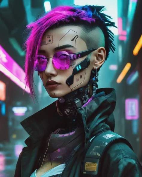 photography , a character, cyberpunk style , <lora:cyber_aesthetic_sdxl:1.0>